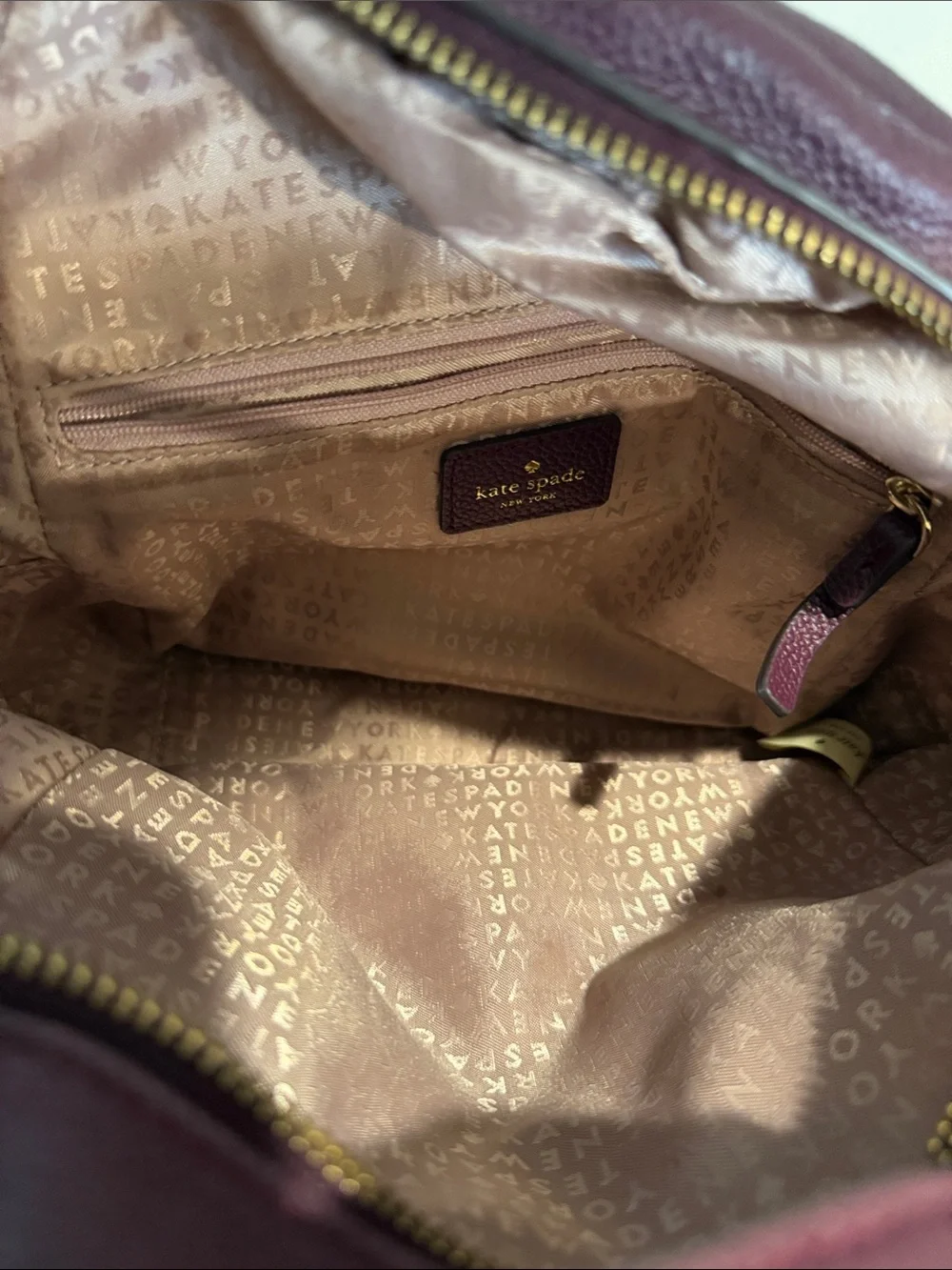 Kate Spade Mini Nicole deep plum Larchmont Avenue Back pack